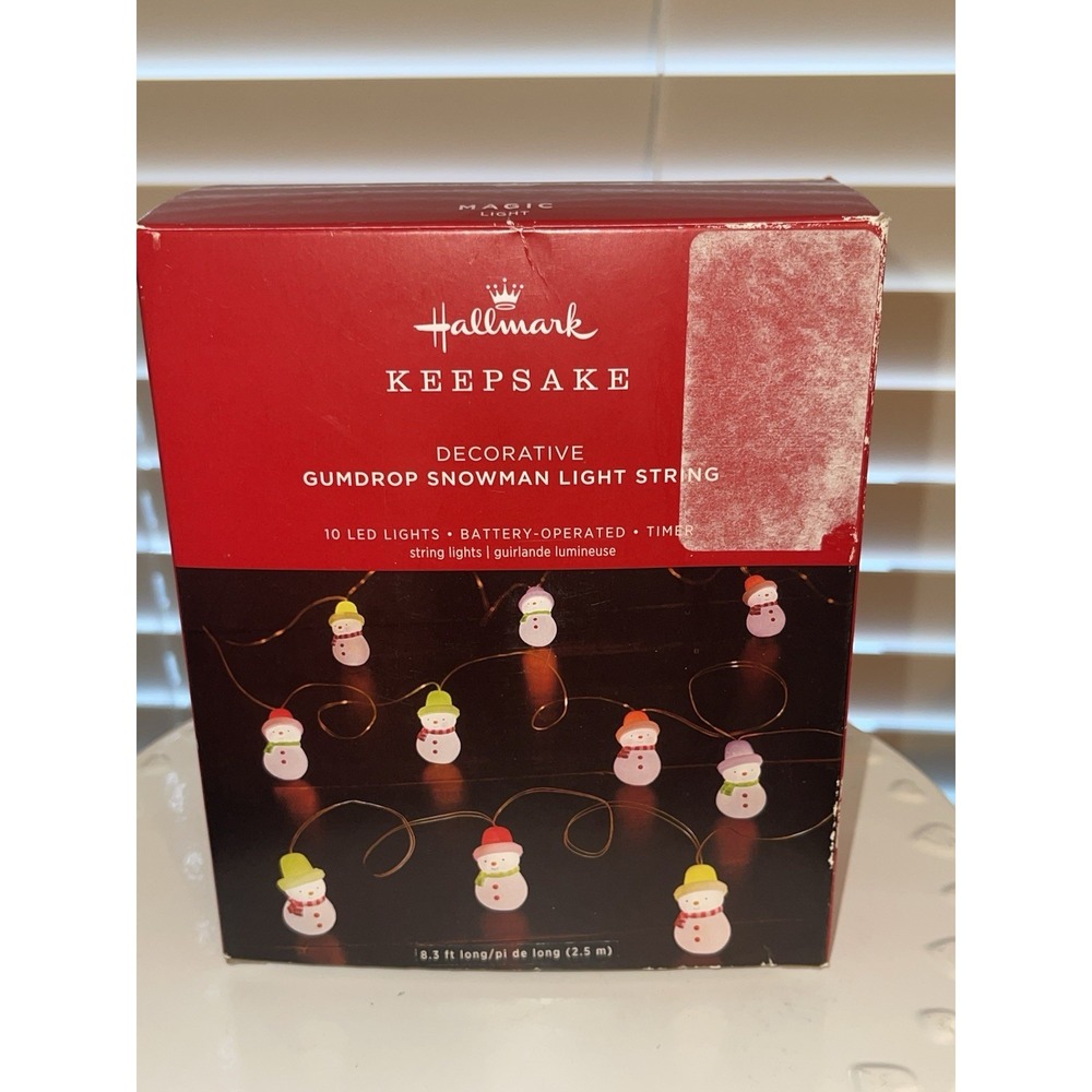 GUMDROP SNOWMAN Magic Light String 10 LED 2023 Hallmark‎ Keepsake Decorative NIB